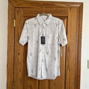 Haggar TUCKLESS SHIRT Clothing Men’s Martini Hawaiian Style Size M Slim Fit NWT